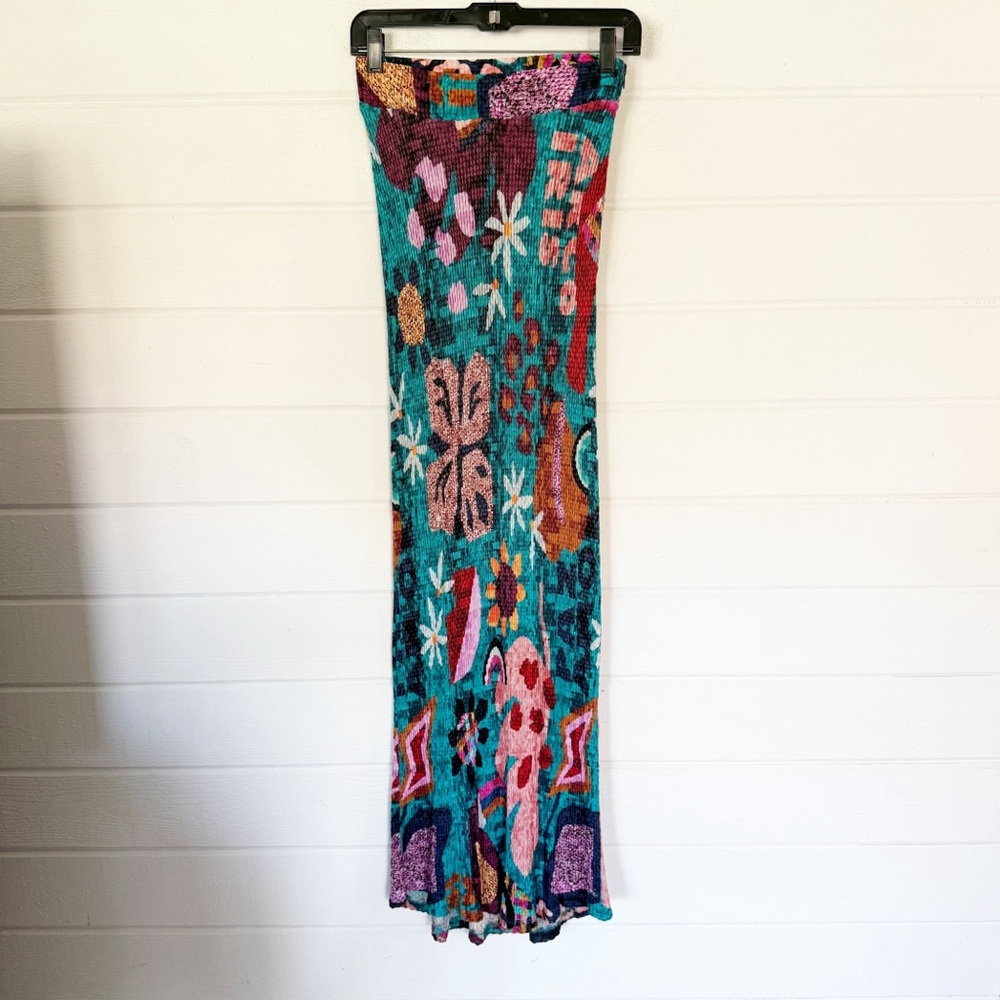 Farm Rio x Anthropologie Gabriela Knit Colorful Stretchy Maxi Skirt Size XS - Picture 3 of 11